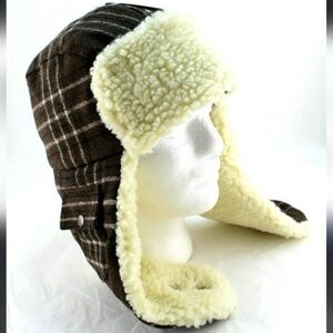 Stetson Plaid Wool Blend Insulated Sherpa Trapper Cap For Men's